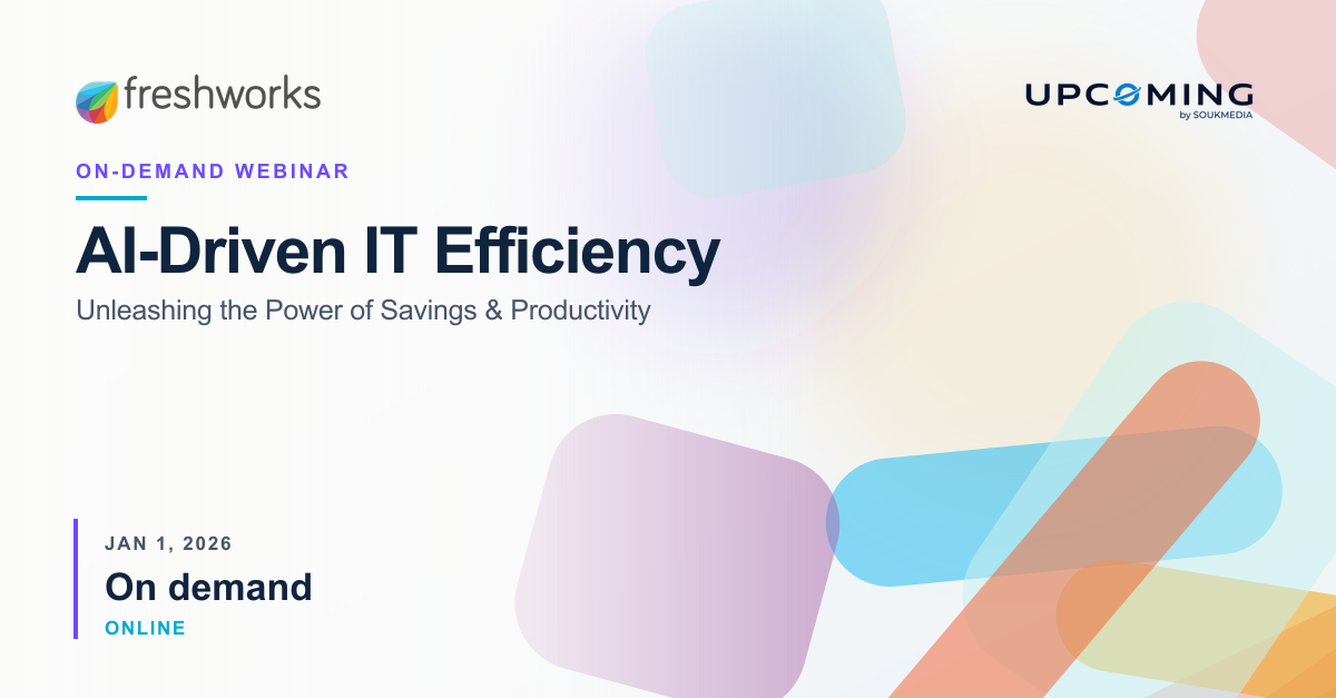 AI-Driven IT Efficiency: Unleashing the Power of Savings & Productivity — Freshworks event banner