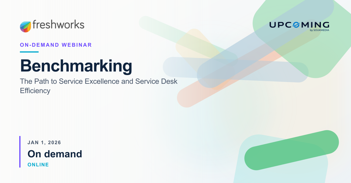 Benchmarking: The Path to Service Excellence and Service Desk Efficiency — Freshworks event banner