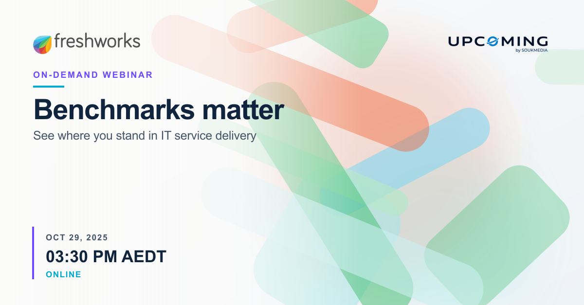 Benchmarks matter: See where you stand in IT service delivery — Freshworks event banner