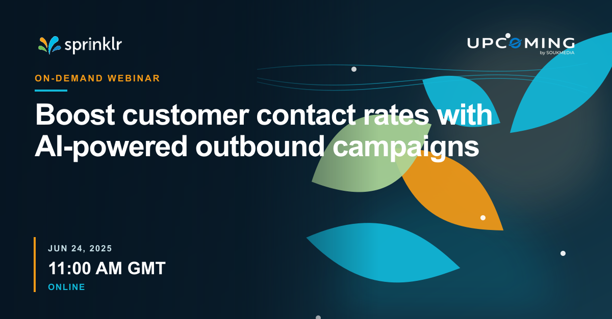 Boost customer contact rates with AI-powered outbound campaigns — Sprinklr event banner
