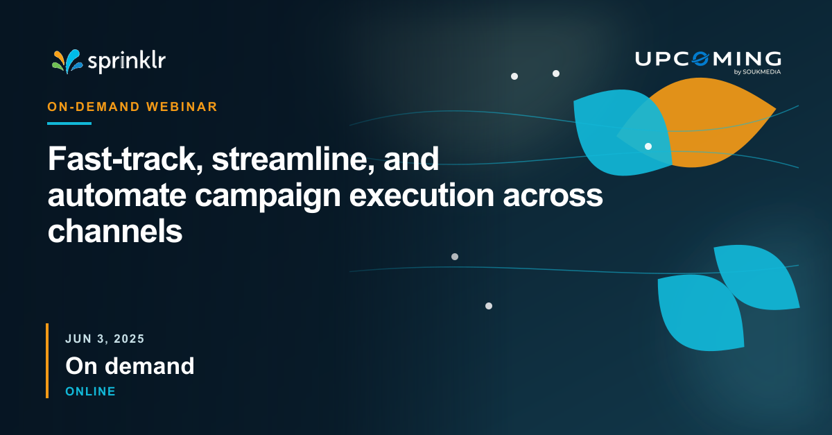 Fast-track, streamline, and automate campaign execution across channels — Sprinklr event banner