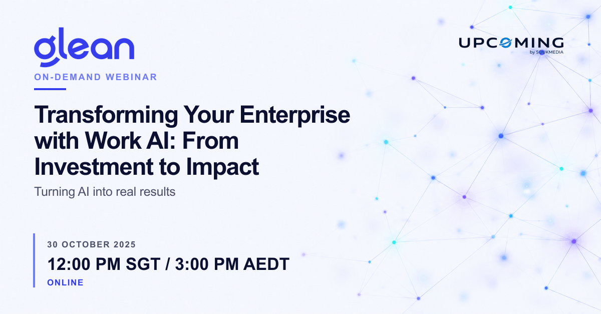 Transforming Your Enterprise with Work AI: From Investment to Impact — Glean event banner