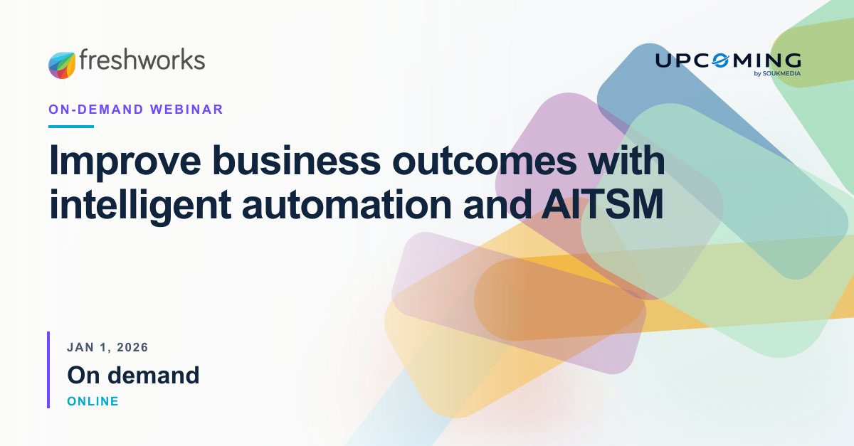 Improve business outcomes with intelligent automation and AITSM — Freshworks event banner