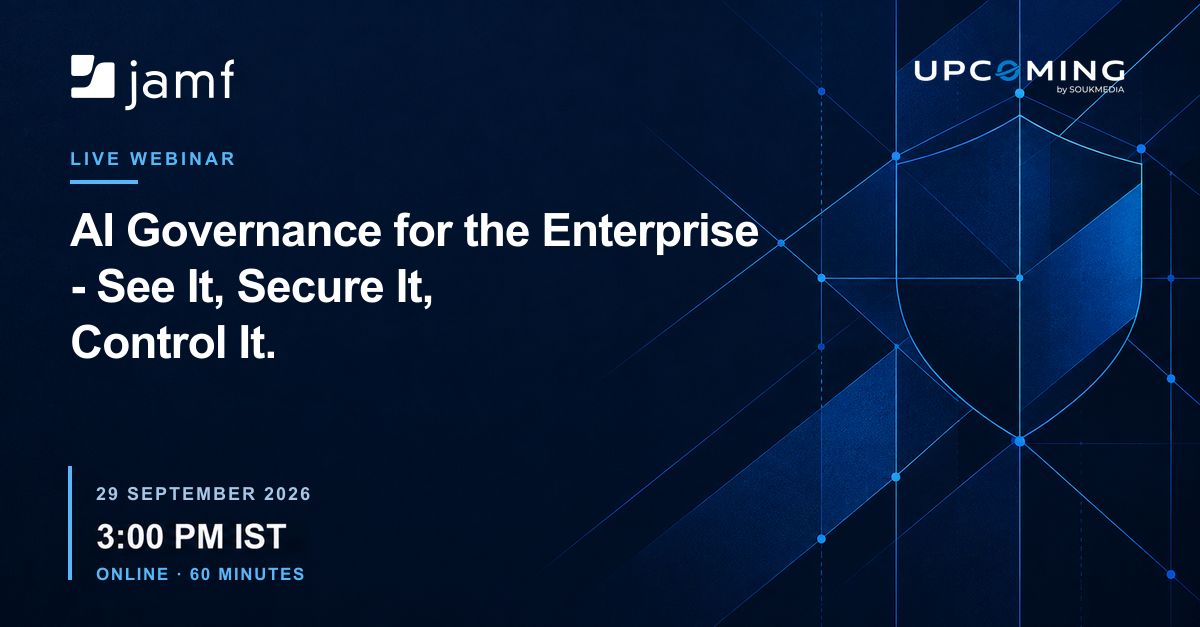 AI Governance for the Enterprise - See It, Secure It, Control It. — Jamf event banner