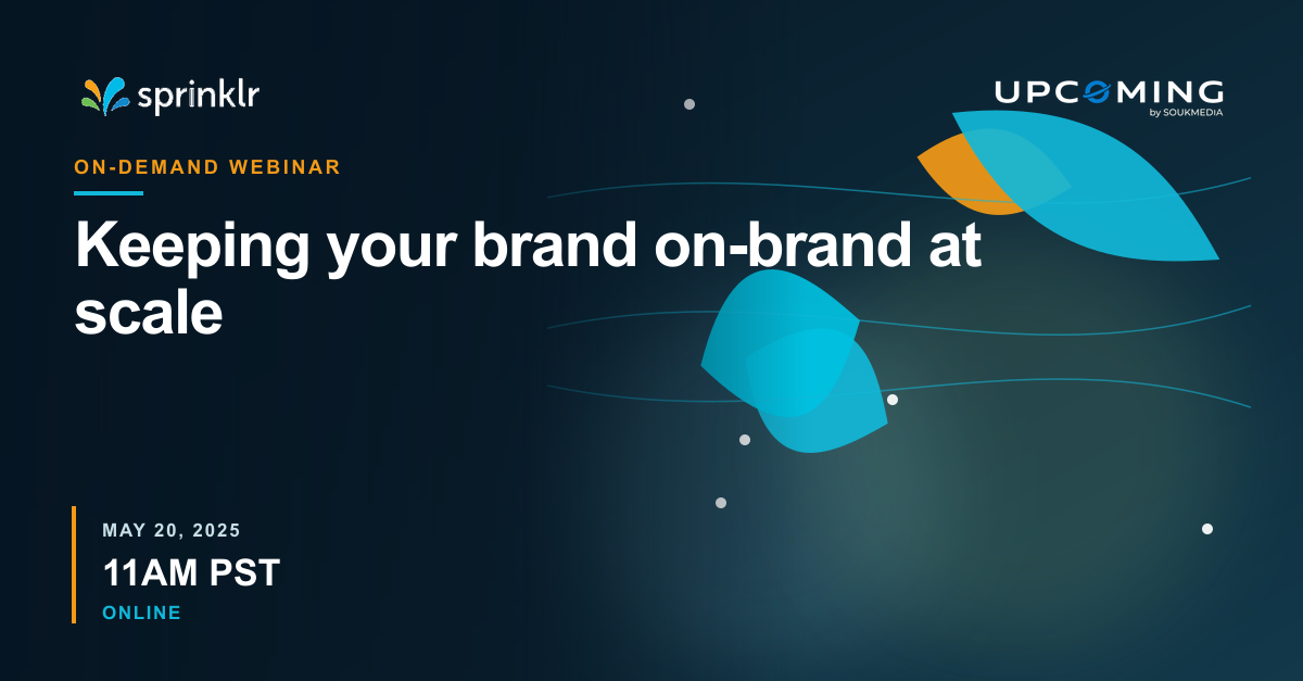 Keeping your brand on-brand at scale — Sprinklr event banner