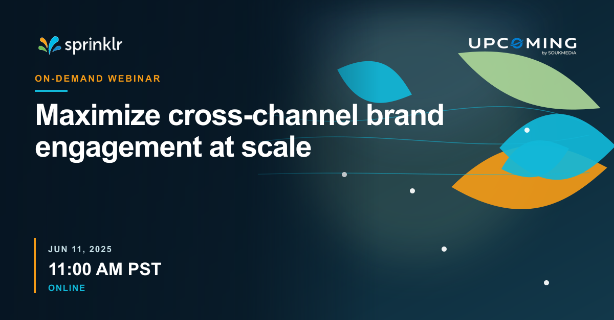 Maximize cross-channel brand engagement at scale — Sprinklr event banner