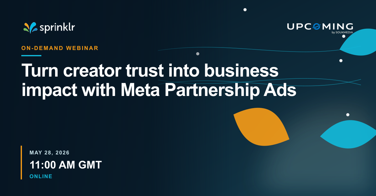 Turn creator trust into business impact with Meta Partnership Ads — Sprinklr event banner