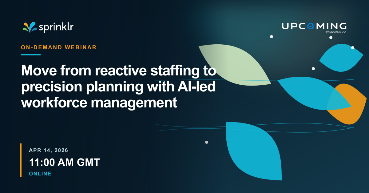 Move from reactive staffing to precision planning with AI-led workforce management — Sprinklr event banner