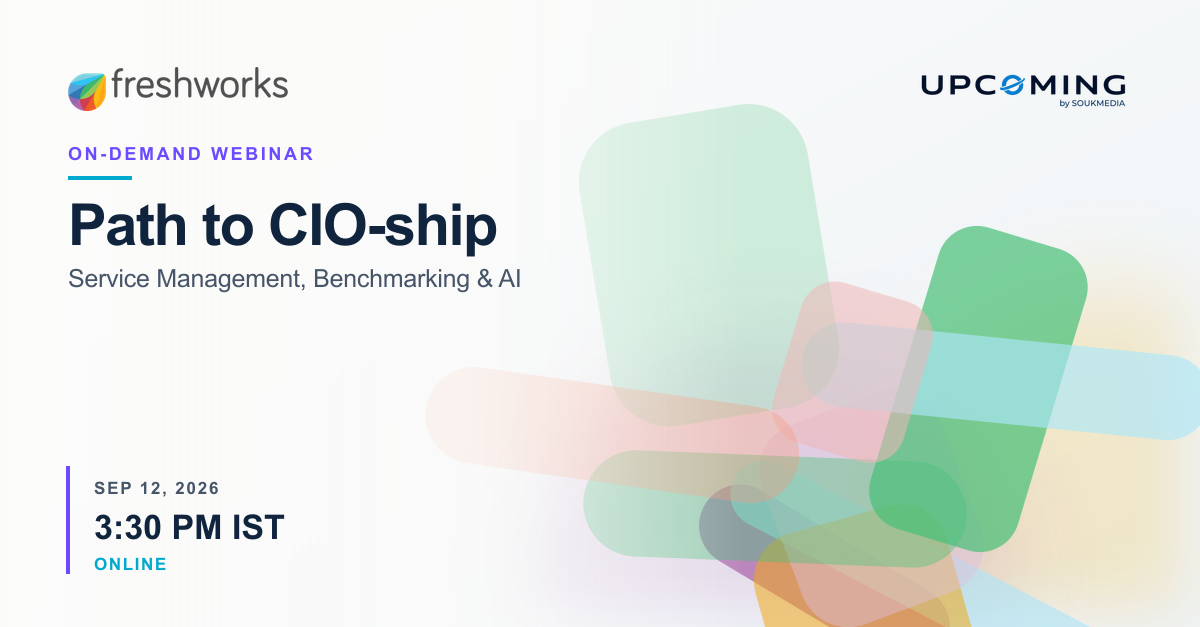 Path to CIO-ship: Service Management, Benchmarking & AI — Freshworks event banner