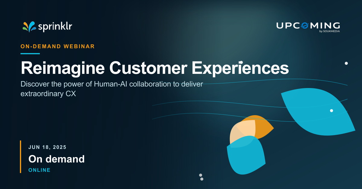 Reimagine Customer Experiences: Discover the power of Human-AI collaboration to deliver extraordinary CX — Sprinklr event banner
