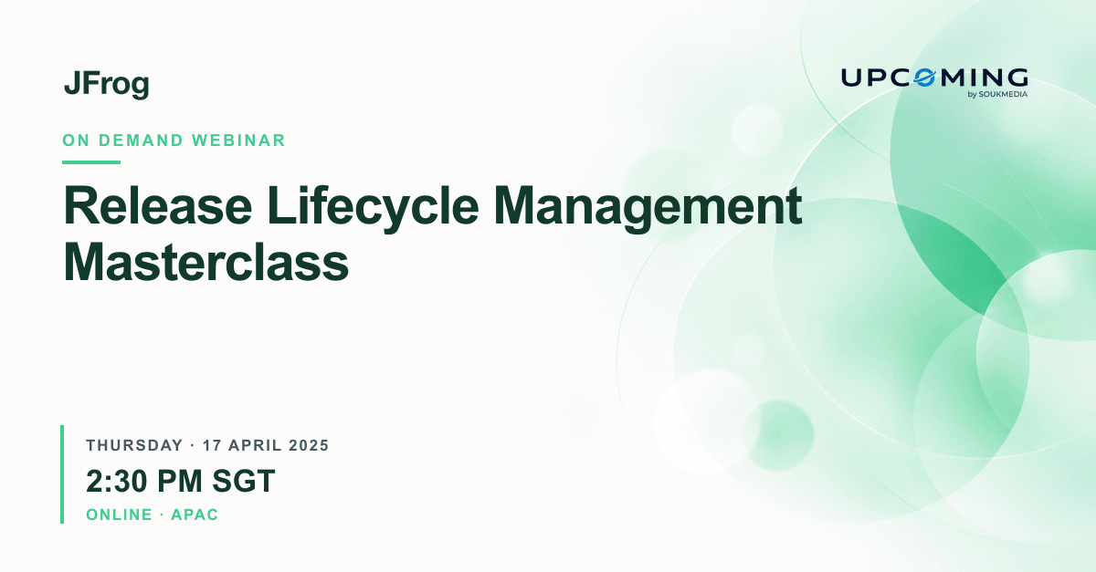 Release Lifecycle Management Masterclass — JFrog event banner