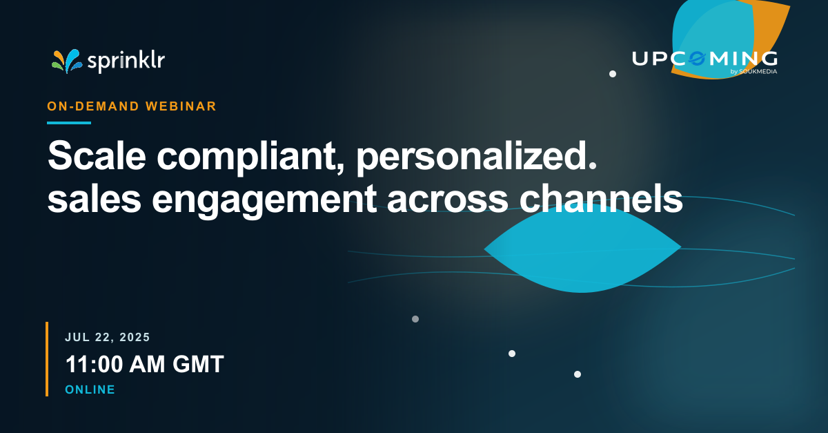 Scale compliant, personalized sales engagement across channels — Sprinklr event banner
