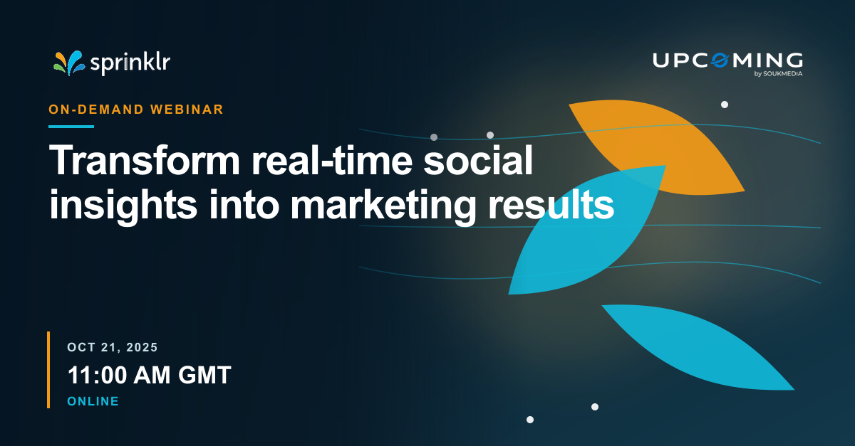 Transform real-time social insights into marketing results — Sprinklr event banner