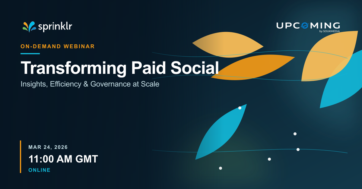 Transforming Paid Social: Insights, Efficiency & Governance at Scale — Sprinklr event banner