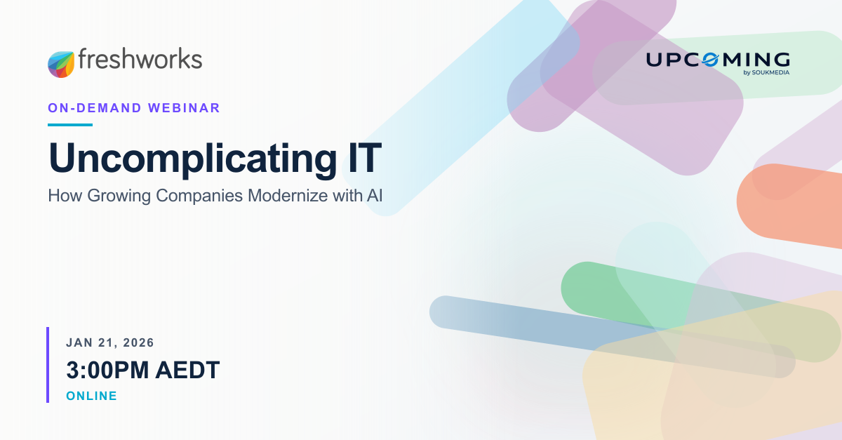 Uncomplicating IT: How Growing Companies Modernize with AI — Freshworks event banner