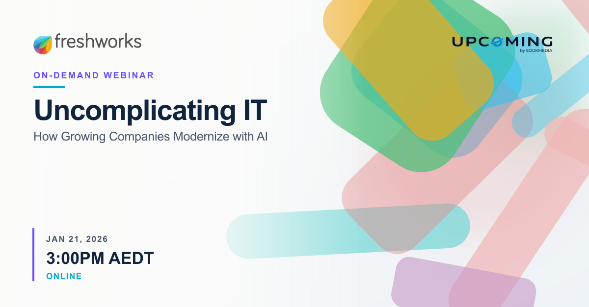 Uncomplicating IT: How Growing Companies Modernize with AI — Freshworks event banner