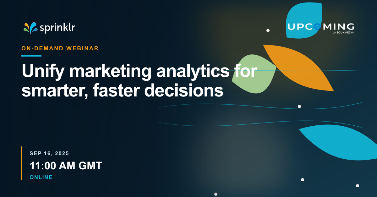Unify marketing analytics for smarter, faster decisions — Sprinklr event banner